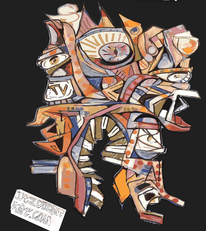 Here Now art work painted then digitalized then pressed onto high quality t-shirt.